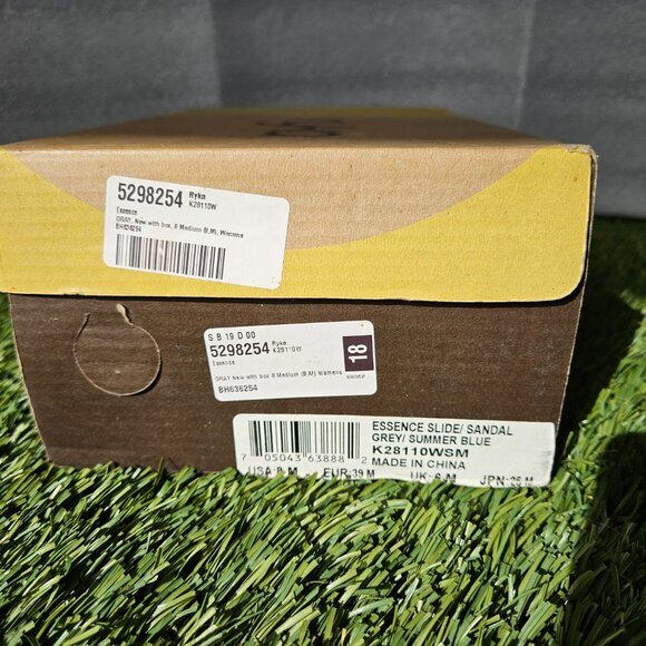 Ryka Essence Slide Sandals – Grey/Summer Blue – Women’s Size 8 – New in Box - Picture 5 of 8